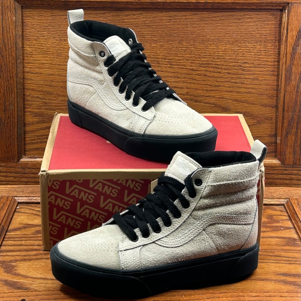 Vans Sk8 Hi MTE 1 Platform Moonbeam Black High Top Boots Size 9.5